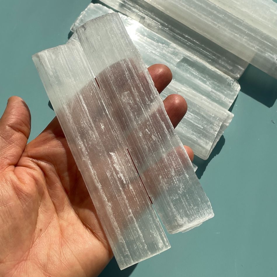 Selenite Rough 5pc - 8cm-12cm Selenite Rough 5pc - 8cm-12cm